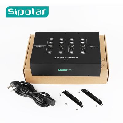 China Sipolar tablet 20/30/40/100 port game desktop multi phone holder station 5v usb charger charging machine for sale