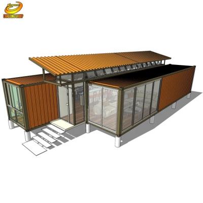 China Prefab villas two storey garage with loft apartment above for sale