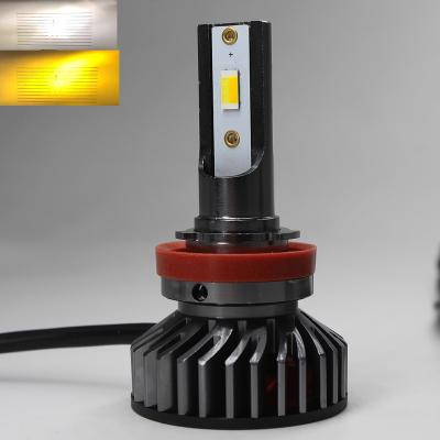 China Automobile Lamp Auto Lighting System F2 16000lm H11 H4 9005 9006 Dual Color Automobile H11 Car H4 Led H7 Led Headlight for sale