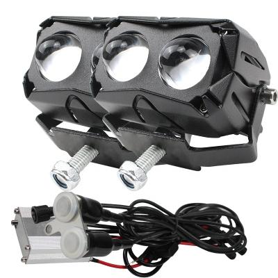 China LT P26S U10 30W BILED Dual Laser Colors Yellow White Strobe LED Mini Yellow Driving Turning Light With Wiring For Car All for sale