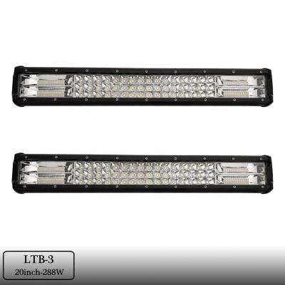 China 20 inch 288W Triple Rows Amber Barra LED 4X4 Offroad White Work Light Led Light Bar 20inch for sale