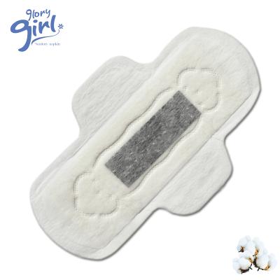 China Super Absorbent Female Anion Disposable Sanitary Napkin Female Bamboo Herbal Sanitary Napkins With Winged for sale