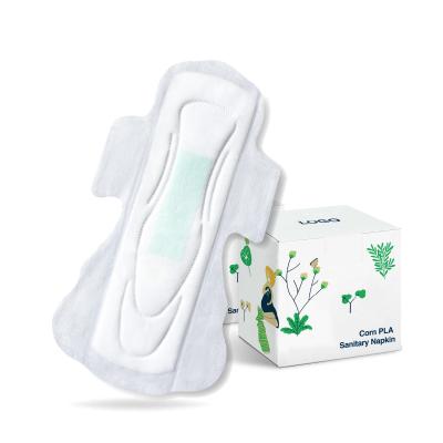 China Super Absorbent Eco-friendly Biodegradable Maize PLA Lady Polylactic Acid Menstrual Pad Sanitary Pads for sale