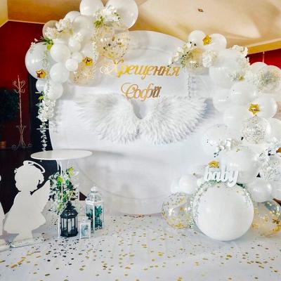 China Fashionable Luxury Wedding Event Decorations White Acrylic Wedding Backdrop Walls Panel Round for sale