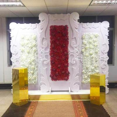 China Fashionable Wedding Acrylic Stage Rose Decor Pvc Backdrop Panel European Style Decorations Wedding Event Decoration for sale