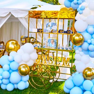 China Morden Room Supplies Decoration Luxury Metal Gold Candy Flower Cart Display Wedding for sale