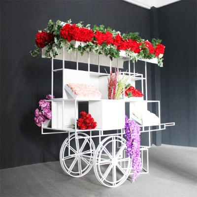 China Luxury Morden White Metal Station Event Sweet Candy Cart Display Wedding for sale