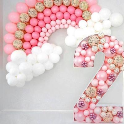 China Wedding Party Event Decoration Kids Birthday Party Decor Balloons Giant White Acrylic Numbers Filled With Mosaic Letters for sale