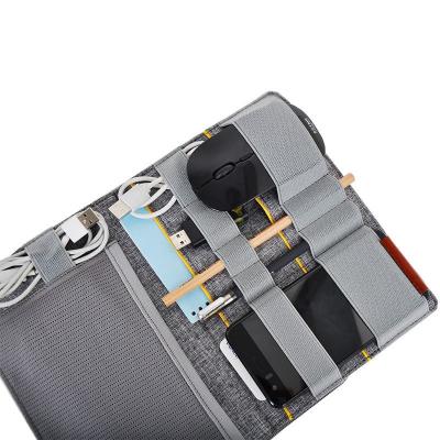 China DDHBA Foldable New Arrive Gray Business Travel Organizer Bag, Phone, Tablets, USB Cable Organizer for sale