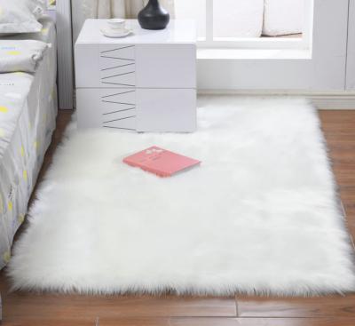 China New Modern European Style Artificial Fur Rug Rectangular Area Rug Living Room Bedroom Wool Area Rug for sale