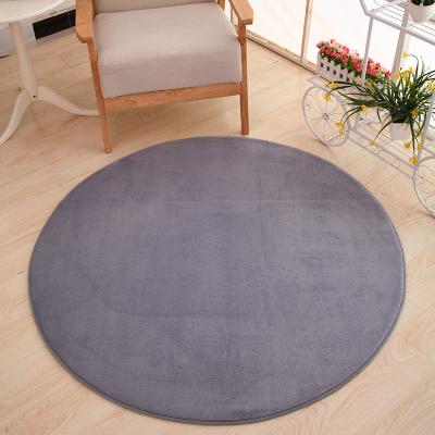 China Area Rugs Wholesale Anti-Slip Gray Faux Rabbit Fur Carpet Round Shape Blanket Rugs For Living Room Decor Shaggy Rug Modern Mat for sale