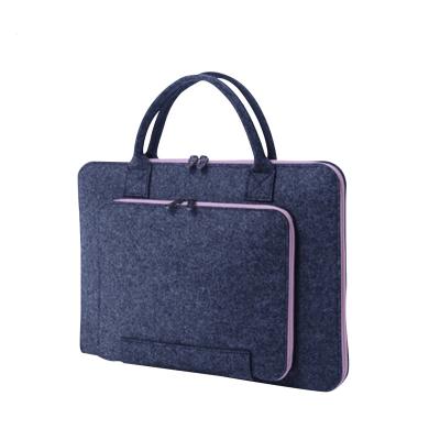 China Wholesale High Quality Felt Polyester Laptop Bag With Double Zipper Portable Shockproof Wear Resistant Computer Bag for sale