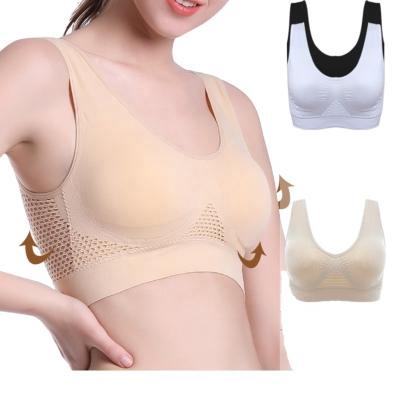 China YCH QUICK DRY Women's Seamless Sports Invest Bra Ring Bra Vest Ladies Vest Steel Mesh Breathable Large Stretch No Yoga Bra for sale