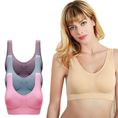 China YCH QUICK DRY Extra Large Size Seamless Sports Invest Bra Yoga No Steel Ring Bra Ladies Vest Bra for sale