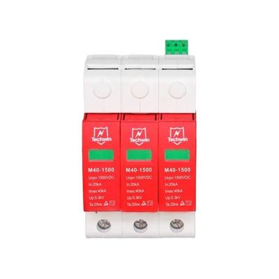 China Techwin DIN Rail 40kA Class C Surge Protection Device TUV Certificated SPD For DC 1500V M40-1500 Solar Power System for sale