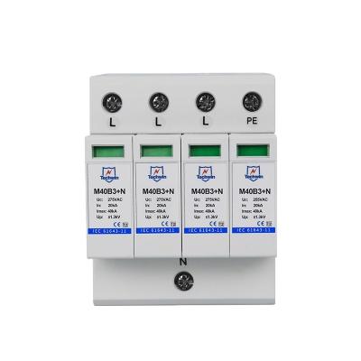 China Techwin AC Power IEC 61643-11standard SPD 40KA Surge Protective Device Type - 2 M40B3+N Surge Protector for sale