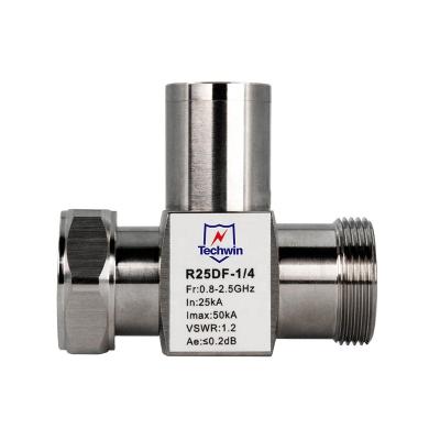 China Low Techwin Insertion Loss & VSWR Wave Surge Arrester SPD 7/16 DIN RF Compound Quarter Protector R25D-FH for sale