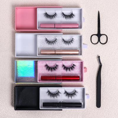 China 2 in 1 2022 Patent Mini Metal Tube Private Label Water Activated Customized Packaging Set Lash Glue Magnetic Eyelash Eyeliner for sale