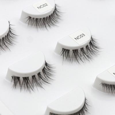 China Easy Use Private Label Beauty 3d Vegan Lasheswholesale Seller Packaging Invisible Tapered Wholesale Clear Strip Natural Eyelashes for sale