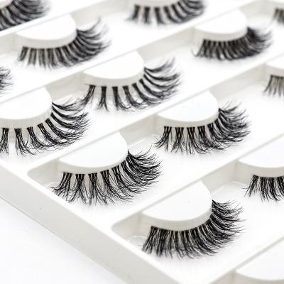 China Easy Use Private Label Colored Accessories Bulk Short Clear Tape Diy 3D Tapered Mink Fake Lash Eyelashes Wholesale Handmade Gift for sale