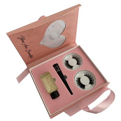 China Newest Clip Sensitive Natural Lashes Set Private Label Logo Vendors Soft Magnetic Eyelashes Kit Case 6 Applicator Magnets With Eyeliner for sale