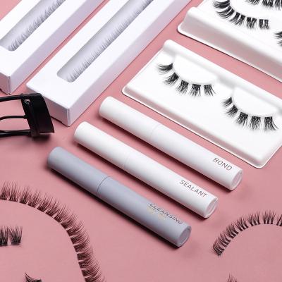 China Private Label Fast Drying Quality Durable No Smell DIY Segment Wholesale Professional Eyelash Cleaner Whips Glue Set for sale