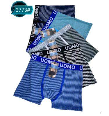 China Wholesale Cheap Antibacterial Yarn Dyed Boxer Briefs Striped Men China Antibacterial Gents Underwear for sale