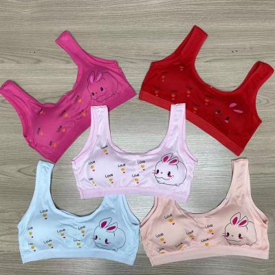 China Beautiful QUICK DRY Girls Printing Cotton Training Bra For Kids Puberty Bra Teen Underwear Kids Developmental Student Training Bras Vest for sale