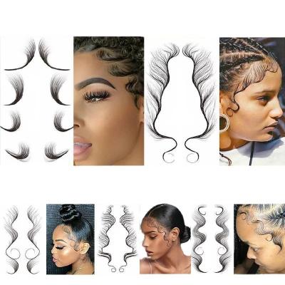 China European and American Waterproof Hair Sticker Half Edge Hairline Geometric Strokes Shape Tattoo Sticker for sale