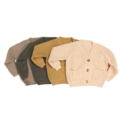 China Whosale Autumn Winter New Children Wear Sweaters Coat V-Neck Baby Plain Anti-Shrink Anti-Shrink Knit Solid Sweater Children's Clothing for sale