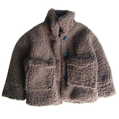 China 2021 Autumn Winter Fashionable Children Clothing Anti-Wrinkle Children Warm Warm Woolen Solid Jacket Thick Comfortable Lamb Fur Coats Overcoat for sale