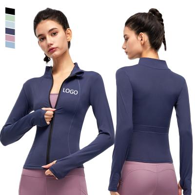 China Breathable Custom Logo Sportswear Fitness Activities Use Women's Workout Jacket Zipper Jacket Workout Women for sale