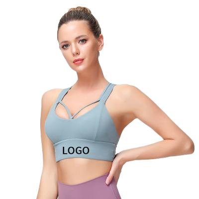 China New Girl Yoga Set Breathable High Strength Sexy Nude Beauty Antibacterial Sports Bra Women Yoga for sale