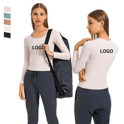 China 2022 Breathable Custom Gym Wear Women's Long Sleeve Yoga Wear Tank Top Workout Sport Yoga Tops For Spring for sale