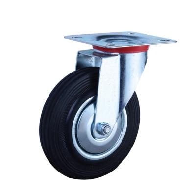 China Modern 3, 3.5, 4, 5, 6, 8, 10 Inch Waste Bin Waste Bin Caster Wheels Solid Black Rubber Wheel for sale