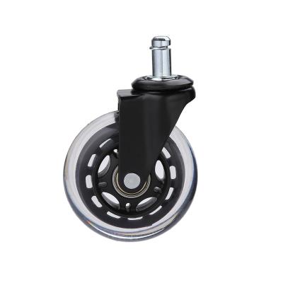 China Contemporary 3 Inch PU Office Chair Caster Wheels Swivel And Fixed Stem Wheel Replacement for sale