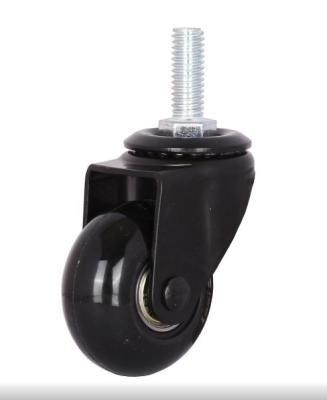 China Office Chair 2 Inch Black PU Wheels Caster 50mm Small Furniture Caster for sale