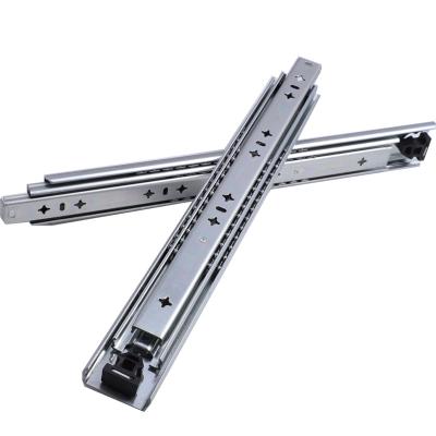 China Good Quality Modern 3 Fold Interlocking Drawer 53mm Heavy Duty Telescopic Sliding Channel With Cold Rolled Steel for sale