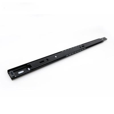 China Modern 27mm Black 2 Fold Ull Extension Ball Bearing Drawer Slide For Furniture for sale