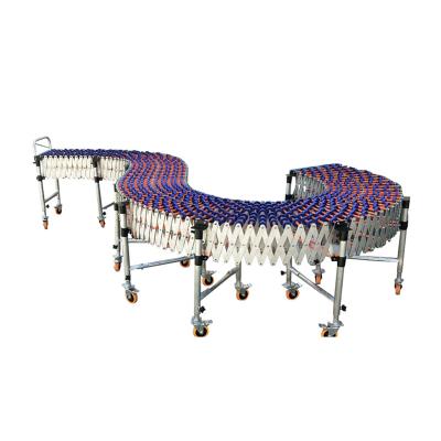 China Oil Resistant Flexible Plastic Expanding Skid Wheel Telescopic Gravity Roller Conveyor Roller Conveyor for sale