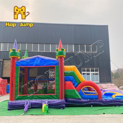 Κίνα Διογκώσιμη φωτογραφική διαφάνεια Bouncy Castle ψευτοπαλλικαράδων παιδιών Combo νερού με τη λίμνη προς πώληση