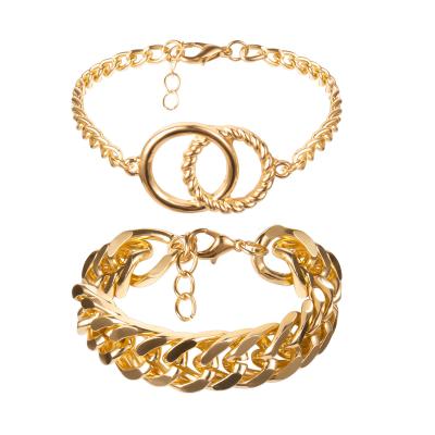 China Unique Mix FASHIONABLE Chunky Chain Bracelet Bangle Star Twisted Circle Bracelets Set Jewelry For Women Men for sale