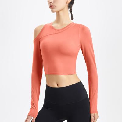 China New Special Design Breathable Yoga Leisure Slim Women's Sports Off-the-Shoulder Long Sleeves for sale