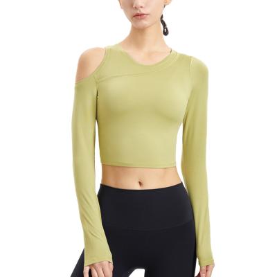 China New Design Yoga Breathable Off-the-Shoulder Special Culture Top Leisure Long Sports Long Sleeves for sale