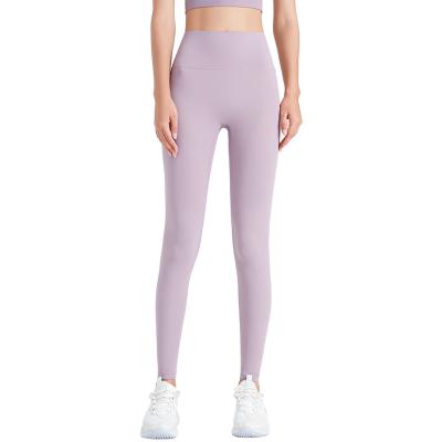 China QUICK DRY women's yoga sports autumn and winter bare feeling waist high pants no embarrassment line for sale