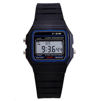 China Multifunctional Ultrathin Luminous Alarm LED Children Watches Sports Watch Children Student Clock Square F91W Electronic Watch for sale