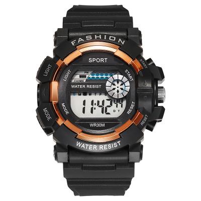 China Classic Alarm Mens Sports Led Watch Digital Waterproof Luminous Wristwatch For Mens Soft Silicone Watches for sale