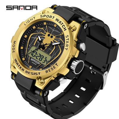 China Multifunctional Alarm SANDA Watch Sports Led Quartz 5M Fashion Spider Digital Electronic Waterproof Wristwatch 1359 for sale