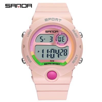 China 2022 New SANDA 6035 Alarm Casual Women's Watches Waterproof Fashion Digital Watch Women Wristwatches For Female Clock Feminino for sale