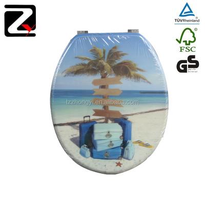 China Slow-end Soft Narrow Toilet Seats Print MDF Toilet Seat Cover for sale